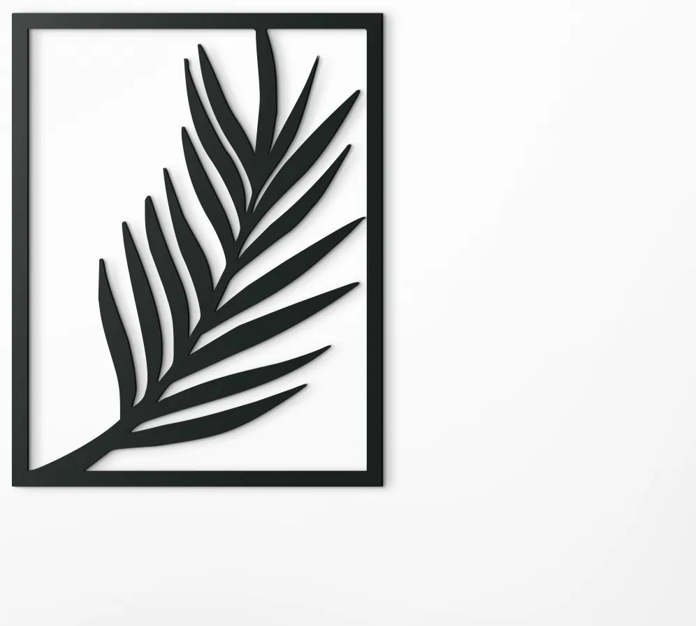 drevko Obraz na stenu Vejúci list Rozmer obrazu: 41,5 x 32,5 cm, Farba dekorácie: Čierna