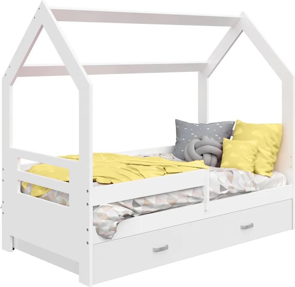 Dětská postel DOMEČEK D3B 80x160cm masiv bílá | AMI Nábytok