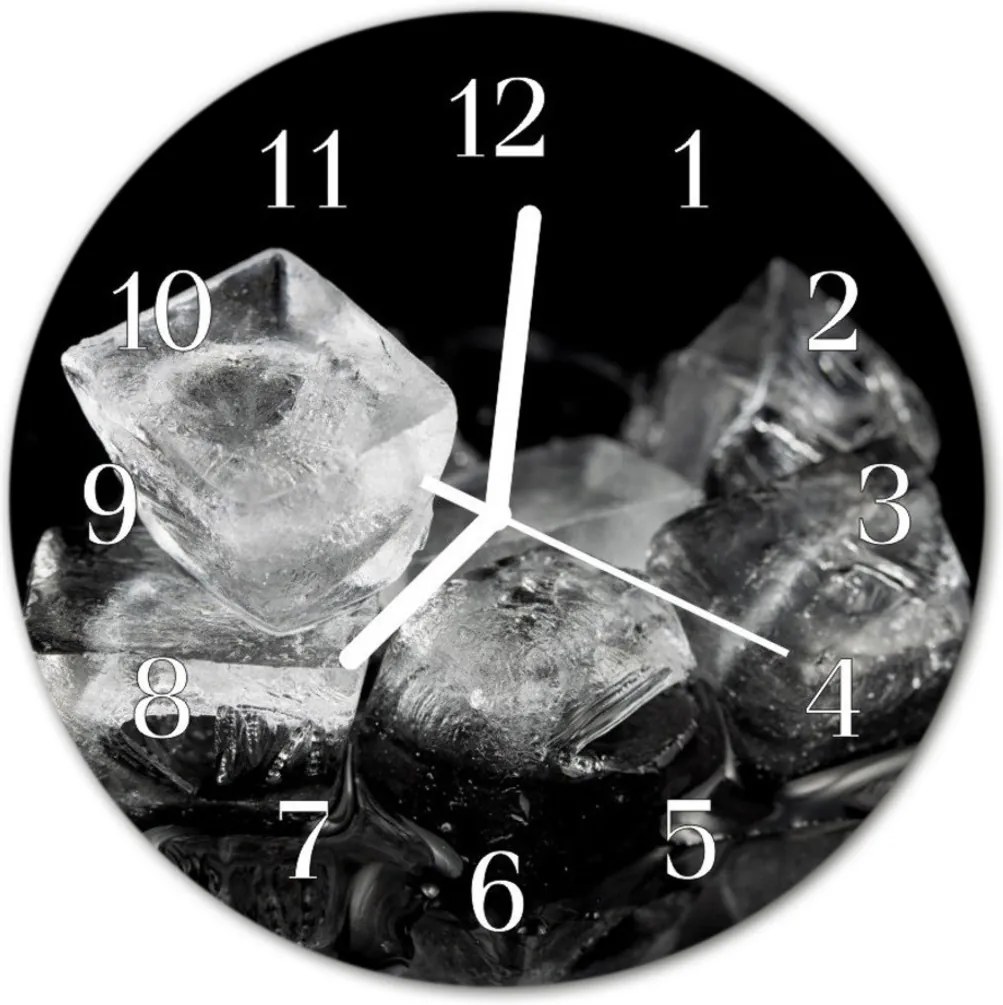 Sklenené hodiny okrúhle  kocky ľadu