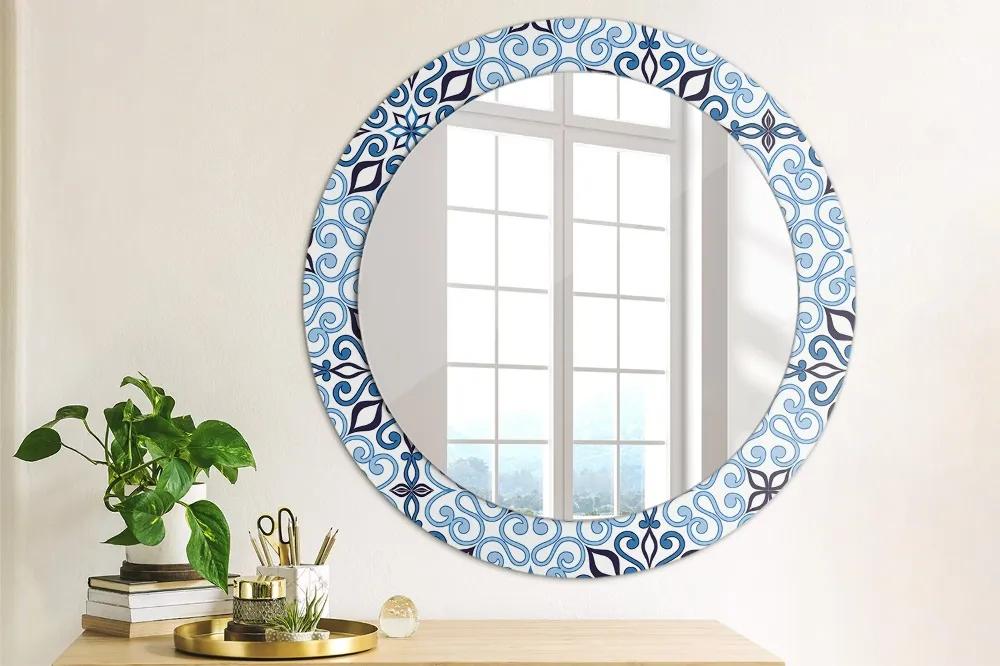 Okrúhle ozdobné zrkadlo Modrý arabský vzor fi 70 cm