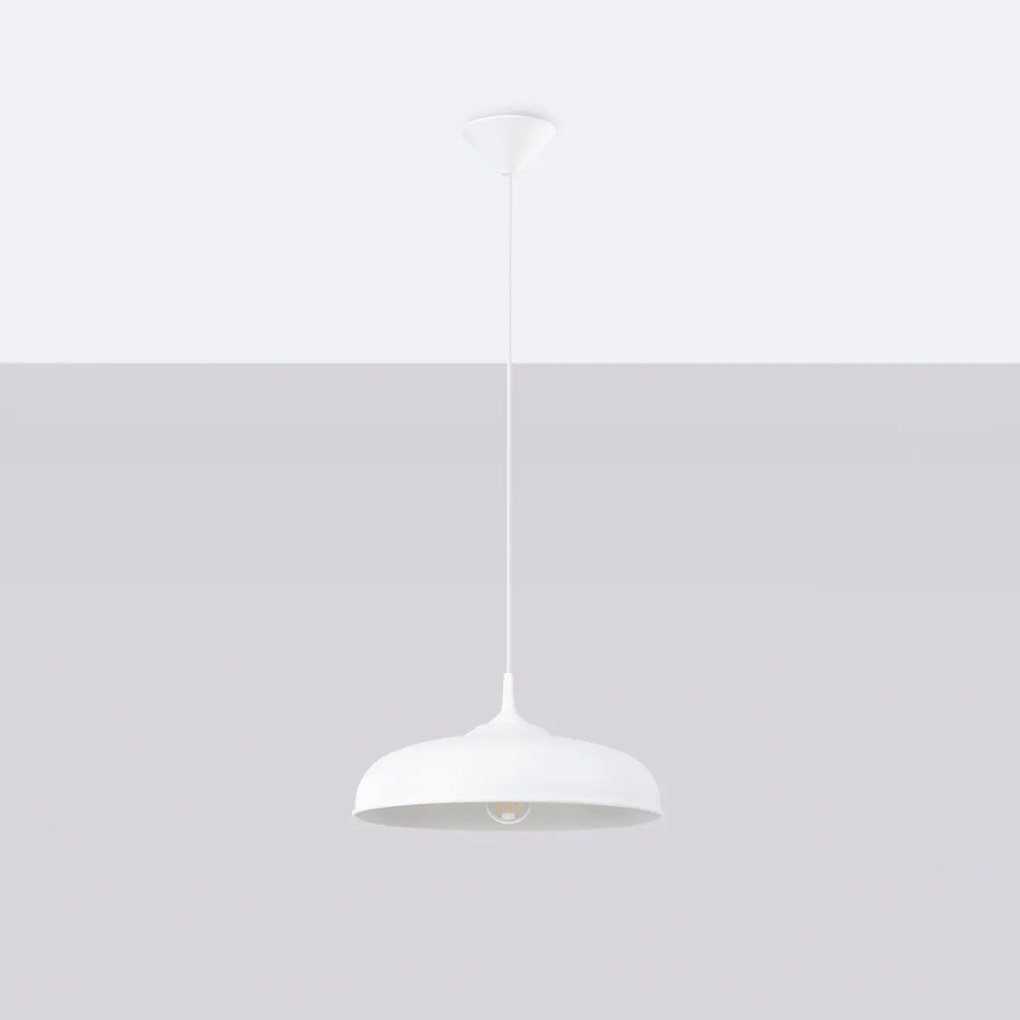 Závesné svietidlo Gina, 1x biele kovové tienidlo