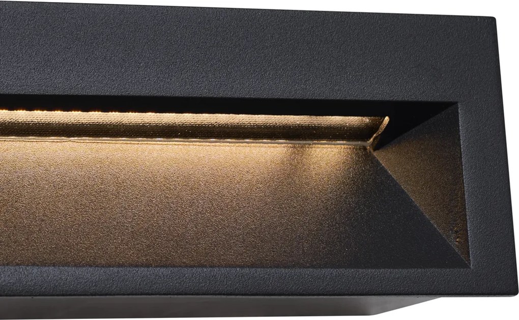 Sada 6 moderných zapustených nástenných svietidiel čierna 28 cm vrátane LED IP65 - Mert