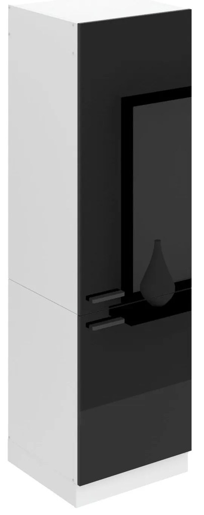 Vysoká kuchynská skrinka Belini Premium Full Version pre vstavanú chladničku 60 cm čierny lesk
