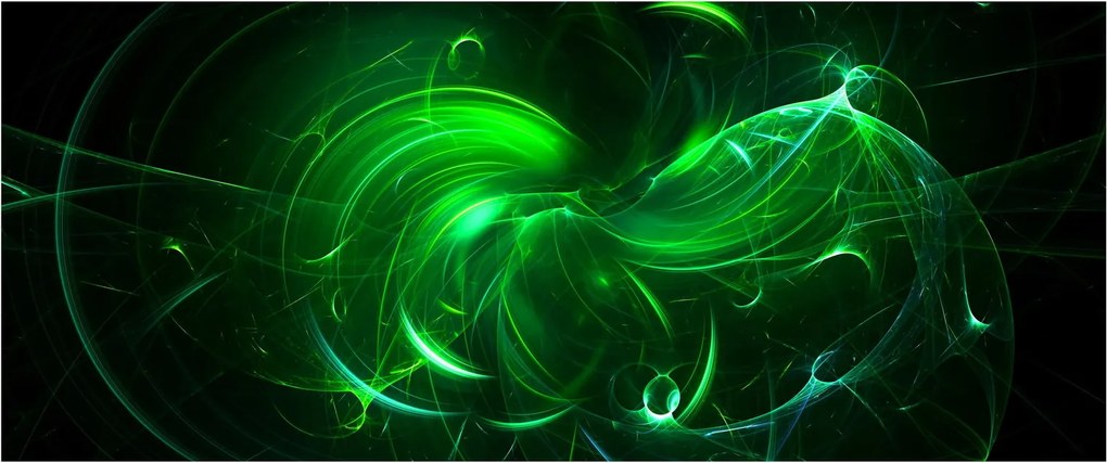 Obraz - zelená abstrakcia (120x50 cm)
