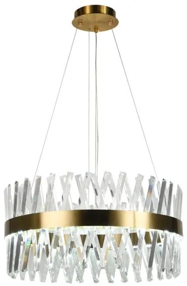 LED Stmievateľný luster na lanku LED/80W/230V 3000-6500K zlatá + diaľkové ovládanie