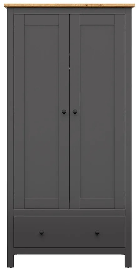 Šatníková skriňa BRW Hesen SZF2D1S/20/10 (grafit + dub artisan). Akcia -18%. Vlastná spoľahlivá doprava až k Vám domov. 1062523