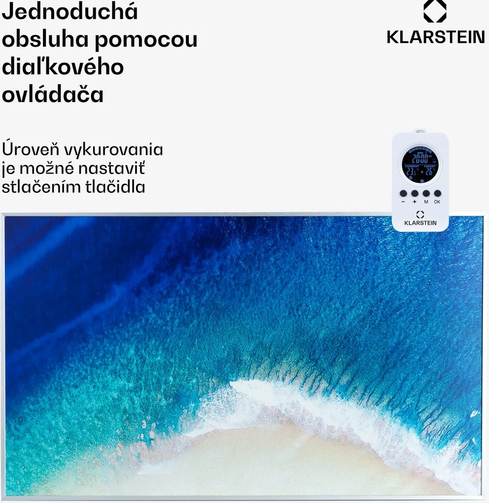 Klarstein Wonderwall Air Art Strand, infračervený ohrievač, 60 x 101 cm, 600 W, nástenná montáž