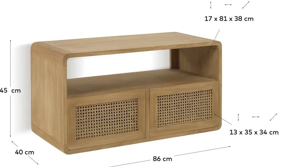 Skrinka pod umývadlo z tíkového dreva Kave Home Sabiela