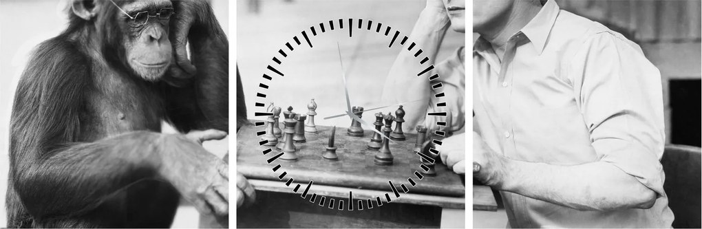 Obraz - Cirkus 2 (s hodinami) (90x30 cm)