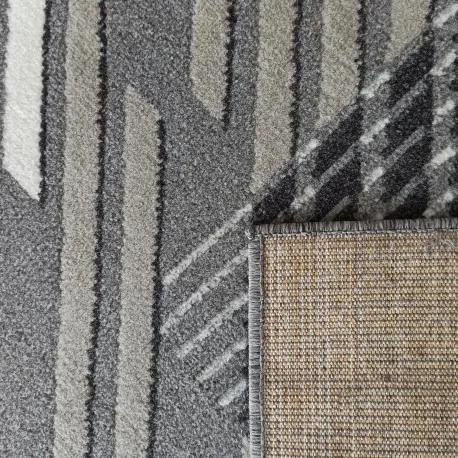 Dizajnový koberec sivej farby s pruhmi