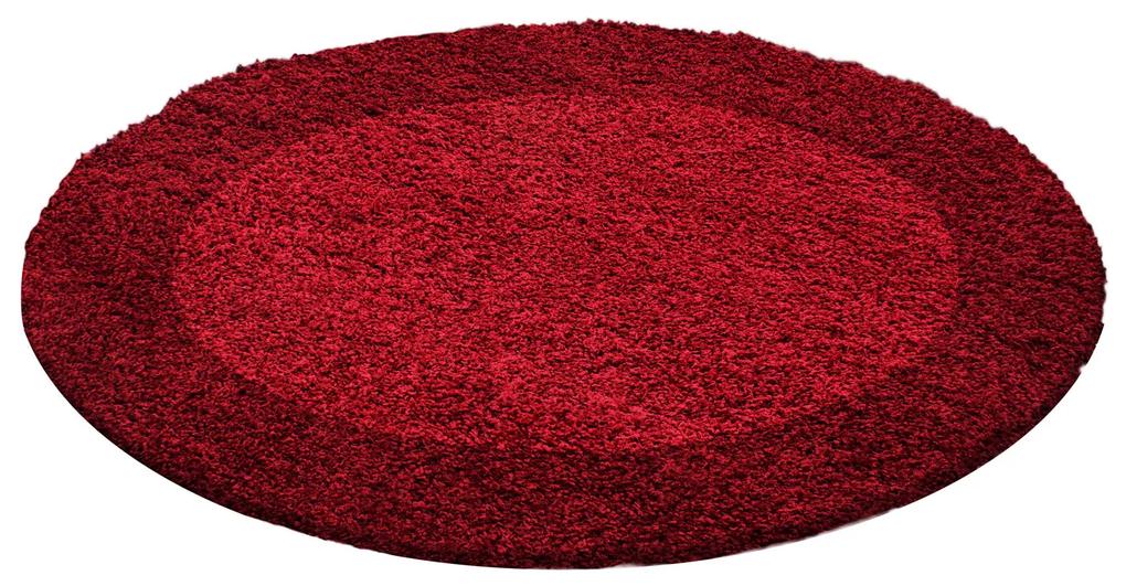 Ayyildiz koberce Kusový koberec Life Shaggy 1503 red kruh - 160x160 (priemer) kruh cm