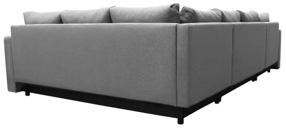 Univerzálna rozkladacia rohová sedacia súprava SEYA do tvaru U, sivá, s úložným priestorom