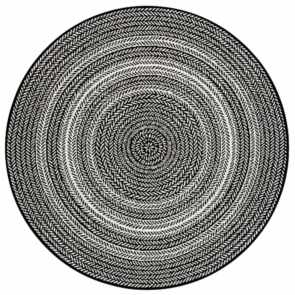 Kusový koberec Boho čierny kruh 120cm