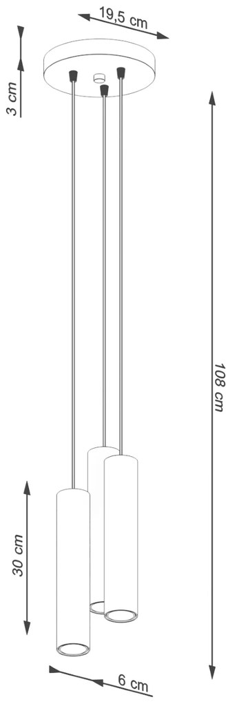 Závesné svietidlo Lagos, 3x oranžové kovové tienidlo, o