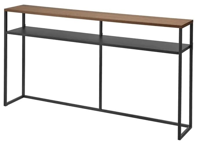 Konzolový stolík v čiernej a tmavo hnedej farbe v dekore jaseňa 20,5x126 cm Tower – YAMAZAKI