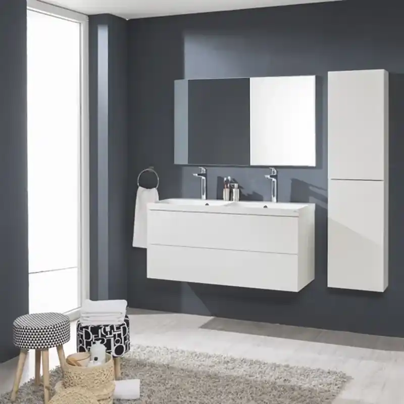 Mereo, Aira, kúpeľňová skrinka s keramickým umývadlom 81x47x55 cm, dub  kronberg, MER-CN721 | BIANO