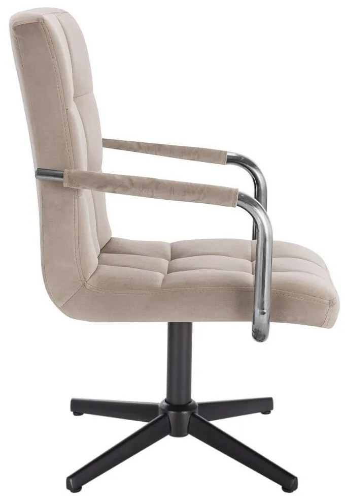 LuxuryForm DESIGN Stolička VERONA VELUR na čiernom kríži - latte
