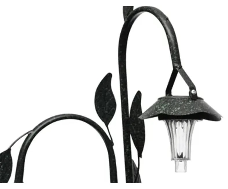 vidaXL Rastlinný koš so solárnymi LED-kami