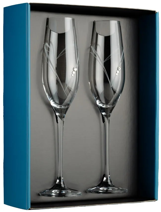 Element poháre na šampanské Amore s kamienkami Swarovski 210 ml 2KS
