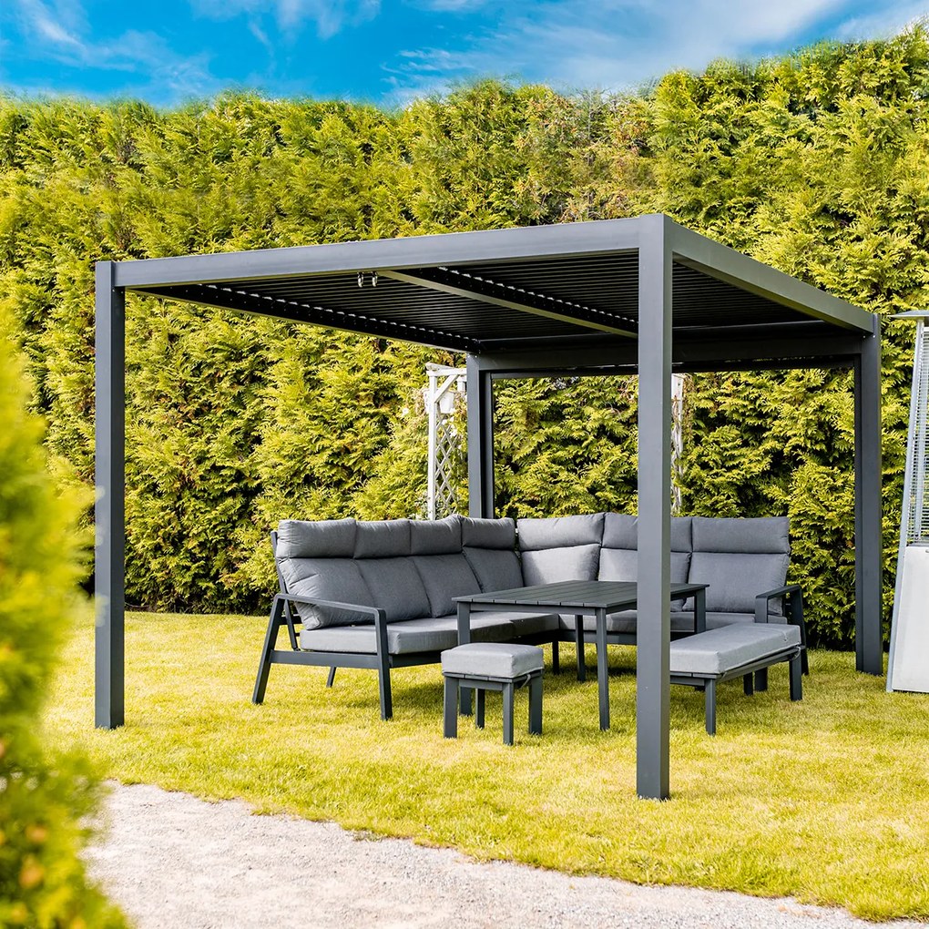 Hliníková pergola Lotan 300x400 cm - čierna