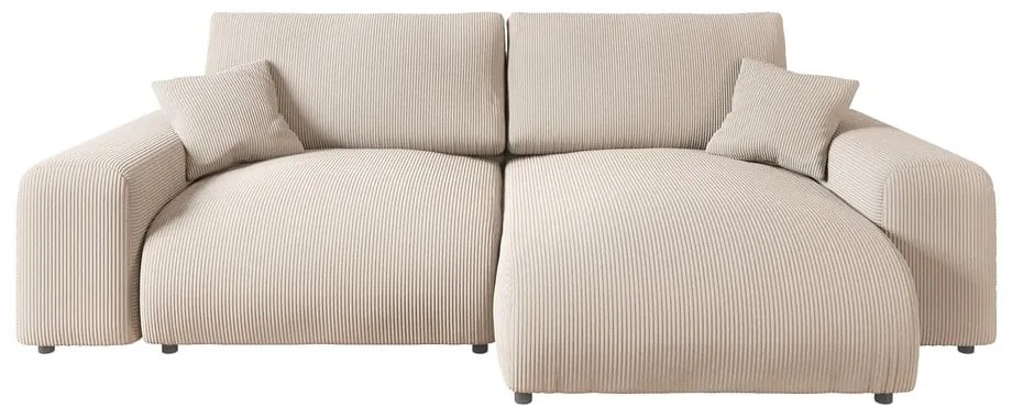 Béžová menčestrová rohová pohovka (variabilná) Justin – Ropez