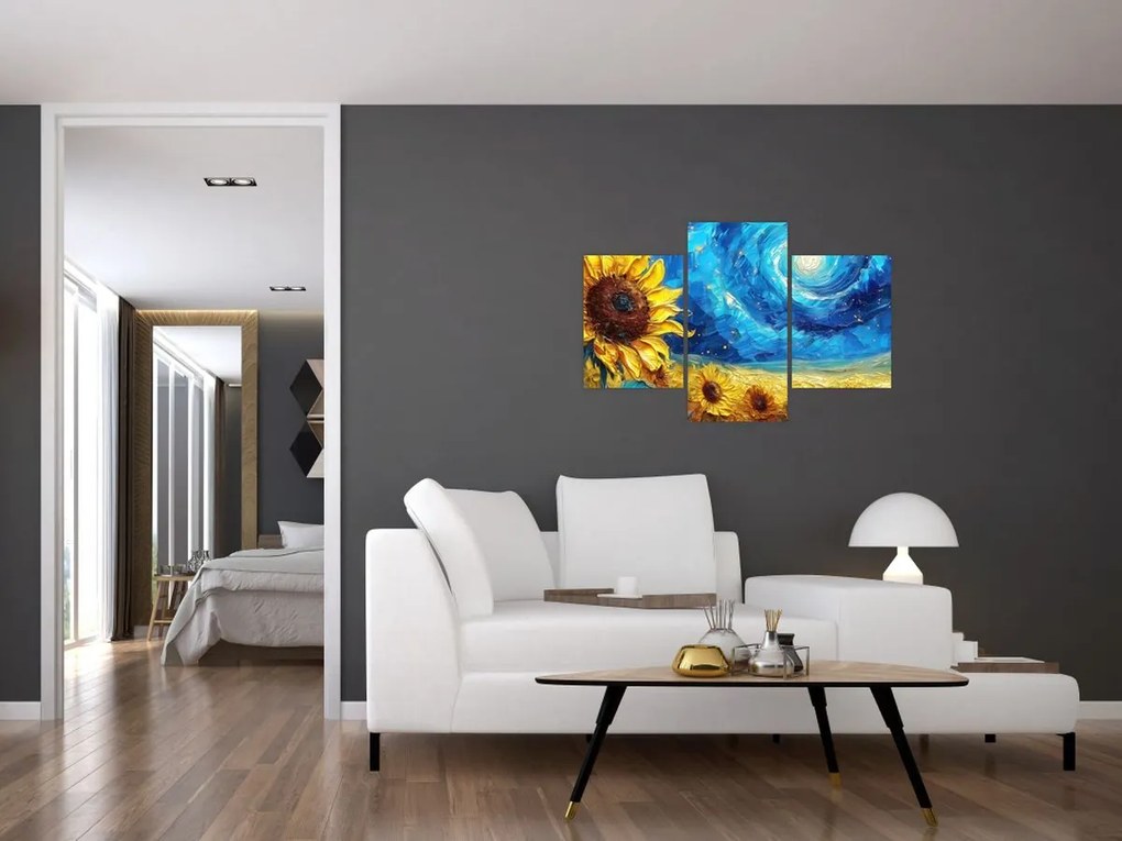 Obraz - Maľba slnečníc (90x60 cm)