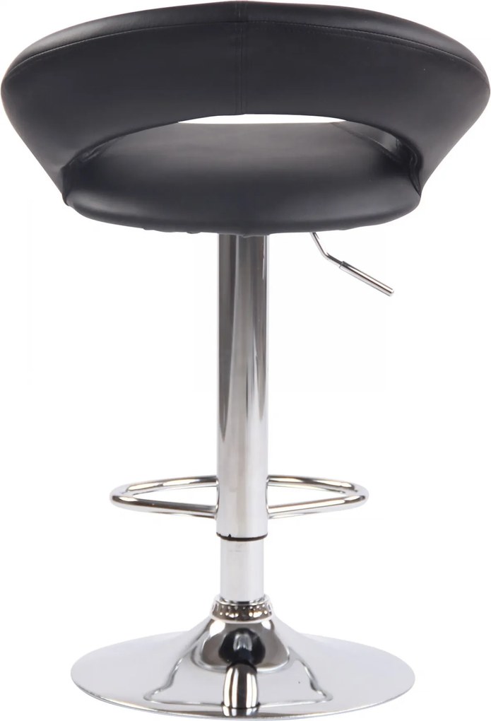 Barová stolička Olinda - koženka, chróm rám - čierna