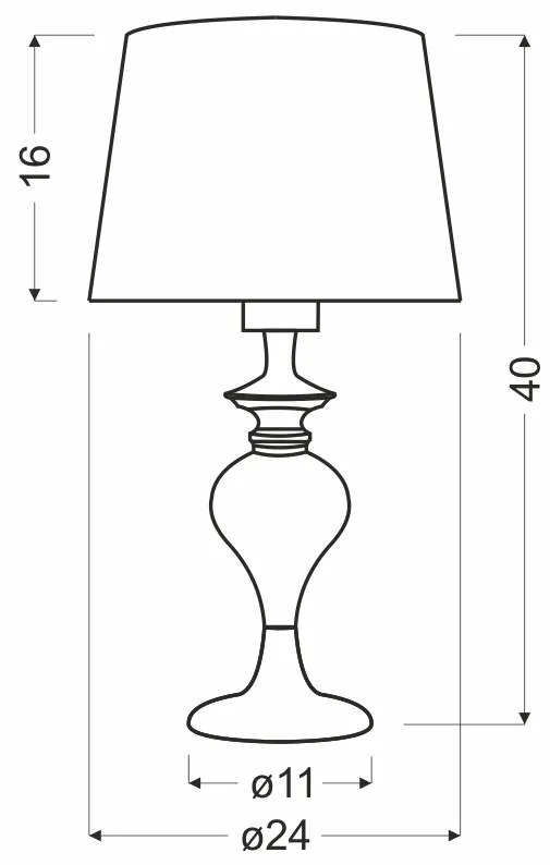 Candellux GILLENIA Stolná lampa 40CM 1X60W E27 Black 41-21413