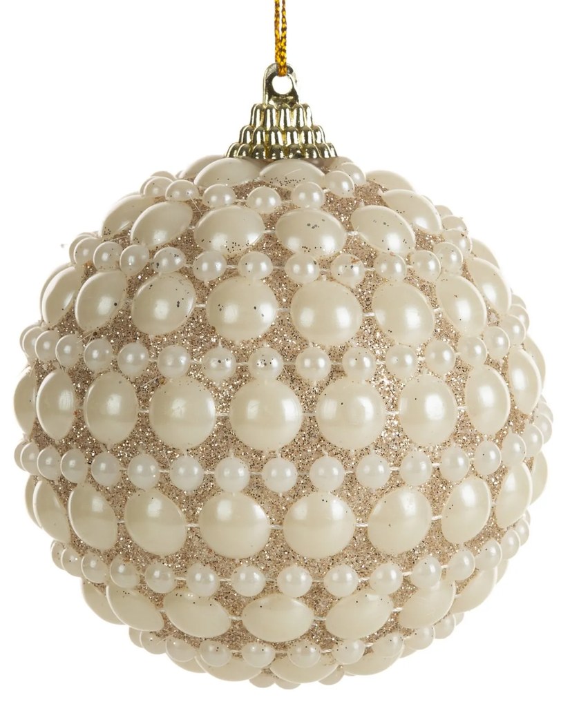 VIANOČNÁ BANKA NA STROMČEK SADA 6 KS (FI) 8 CM KRÉMOVÁ