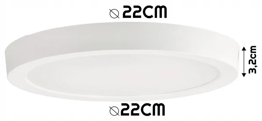 BERGE Prisadené LED stropné svietidlo 18W - 1980lm - 4000k - biely kruh