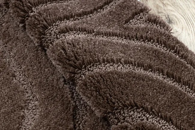 Sada kúpeľňových koberčekov SUPREME WAVES vlny, hnedá