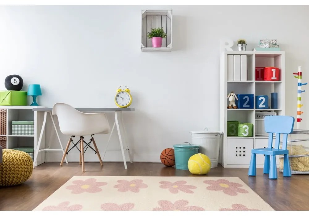 Ružový/slonovinový detský koberec 120x170 cm Dazzy Rose – FD