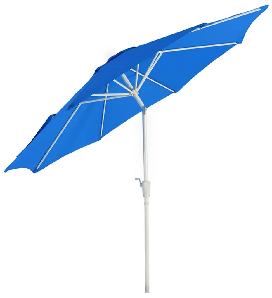 Slnečník N19 Ø 3m sklopný polyester/hliník - modrý
