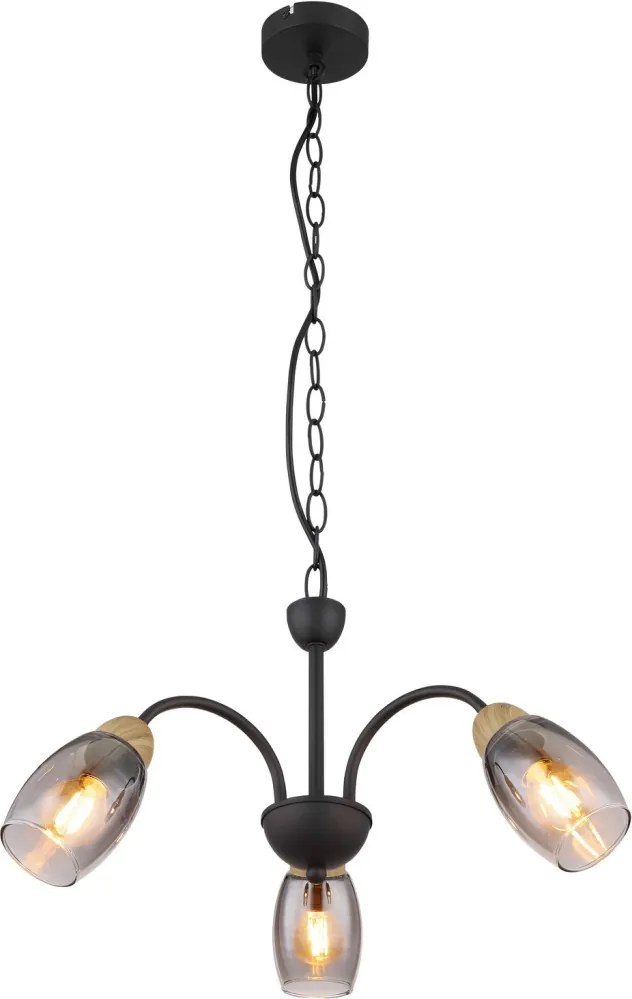 Luster Gerly, čierne, 3 svietidlá