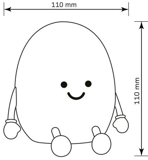 LED RGBW Stmievateľná detská dotyková lampa POTATO LED/2W/5V USB 1200 mAh