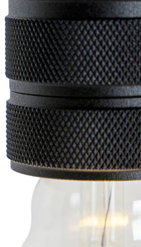 Dizajnové závesné svietidlo čierne 5-svetlé - Cavalux