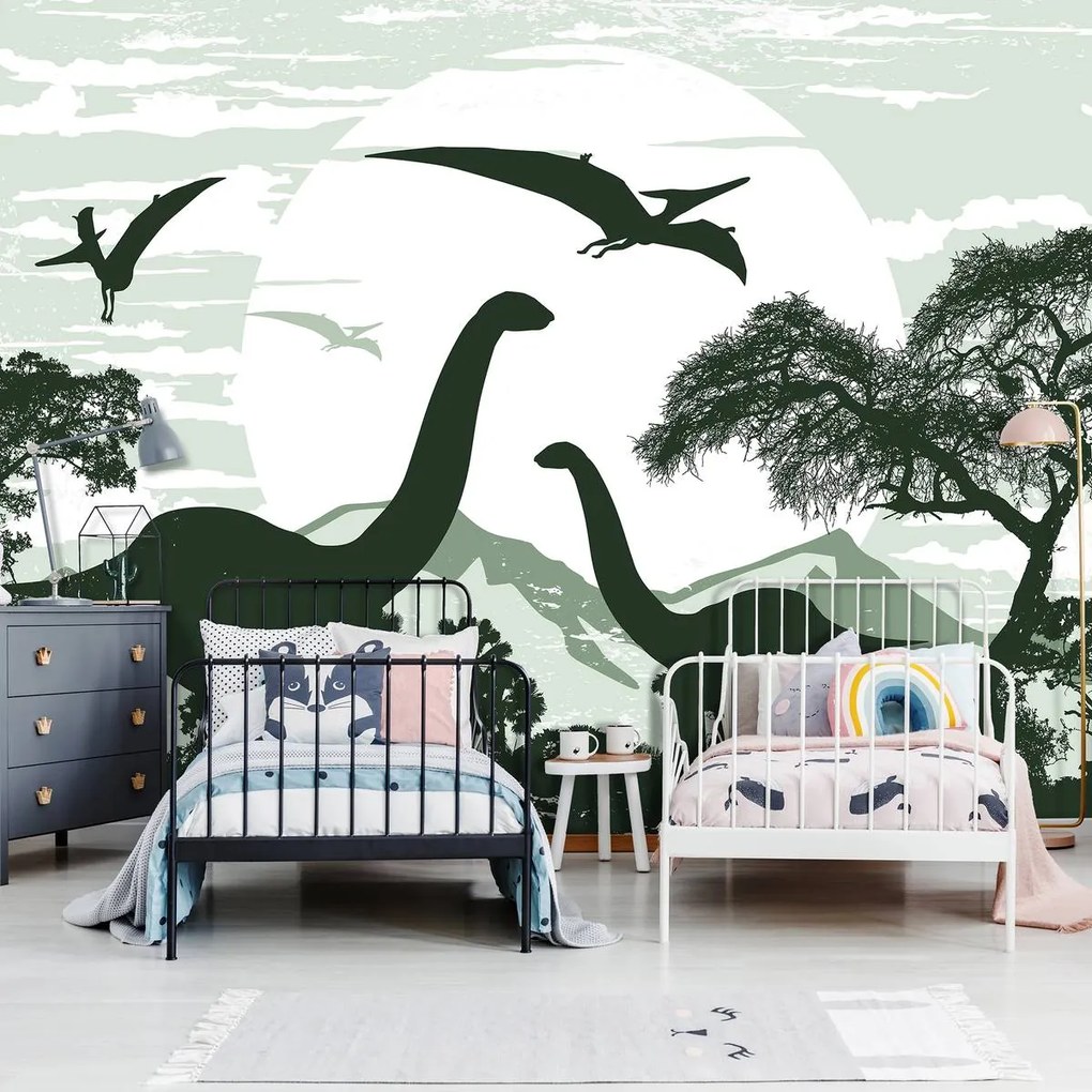 Fototapeta - Zelení dinosaury 2 (152,5x104 cm)
