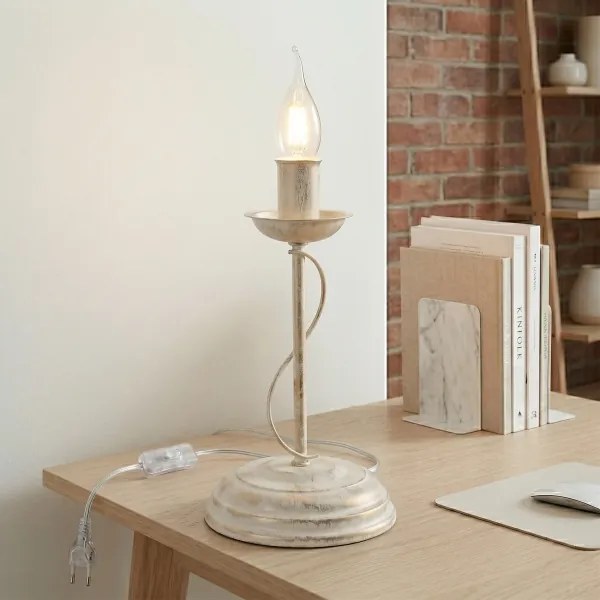 Stolná lampa ANTON 1xE14/60W/230V biela patina