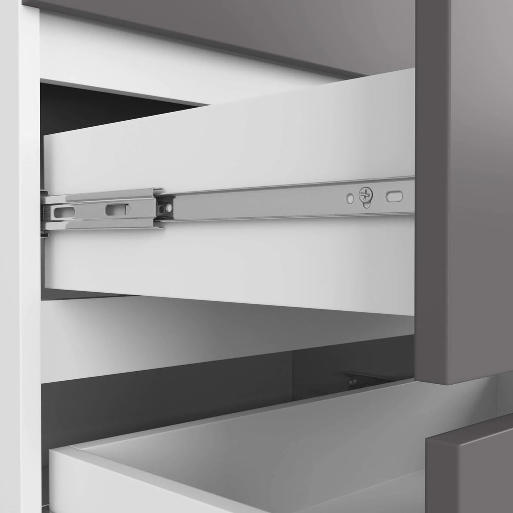 Komoda Kuba 140 cm 6 zásuviek biela/grafitová