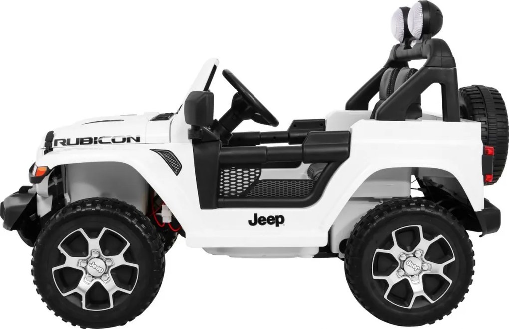 Ramiz Jeep Wrangler Rubicon batéria pre deti biela + diaľkové ovládanie