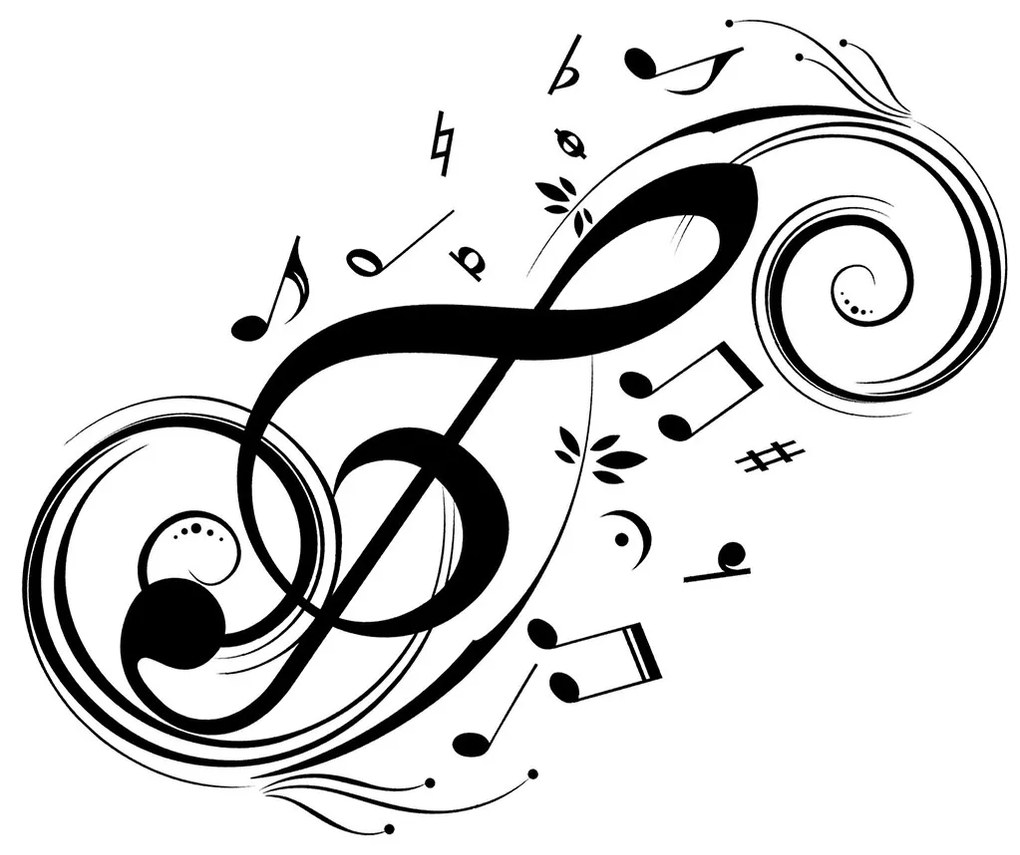 Veselá Stena Samolepka na stenu na stenu Husľový kľúč