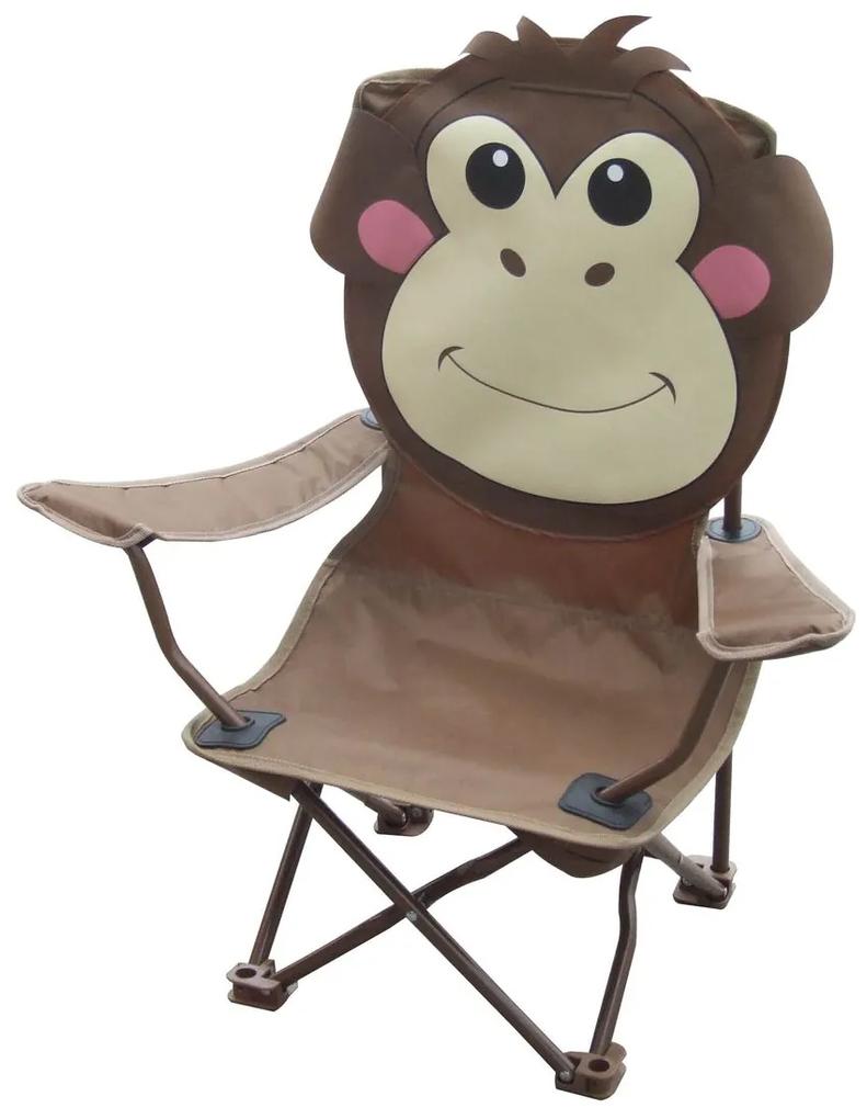Detské kreslo s opičkou, 60 × 35 × 60 cm, oceľ, polyester