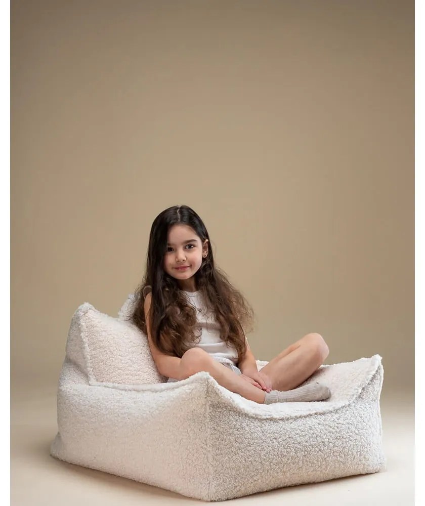 Krémový detský sedací vak z textílie buklé Chair – Wigiwama
