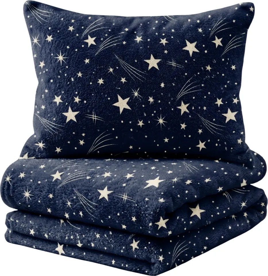 Obliečky mikroplyš STARLIGHT tmavomodré Rozmer obliečky: 70 x 90 cm | 140 x 220 cm