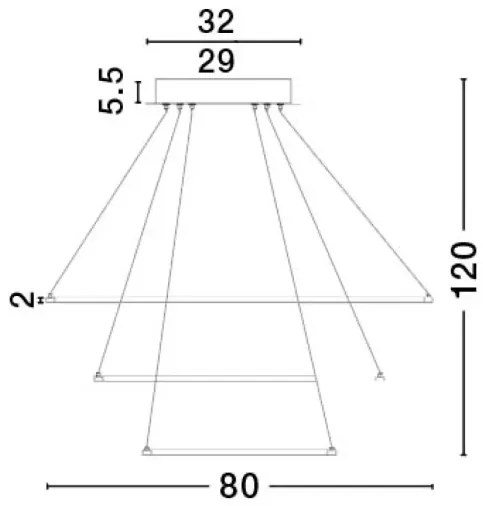 LED luster na lanku Dea 2 stmievateľný