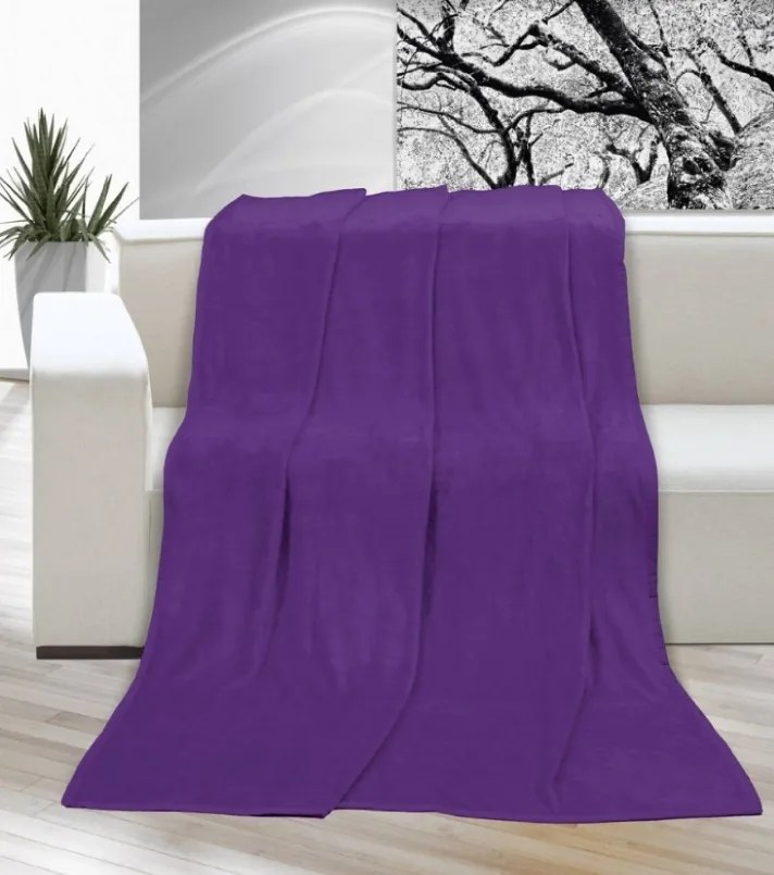 Korall micro deka na jednolôžko 150x200 cm fialová
