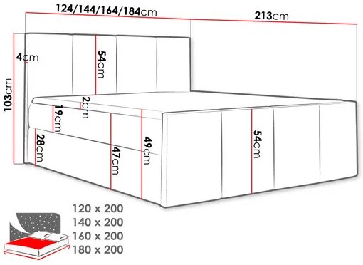 Manželská posteľ 180 cm Bridget (čierna). Vlastná spoľahlivá doprava až k Vám domov. 1121848