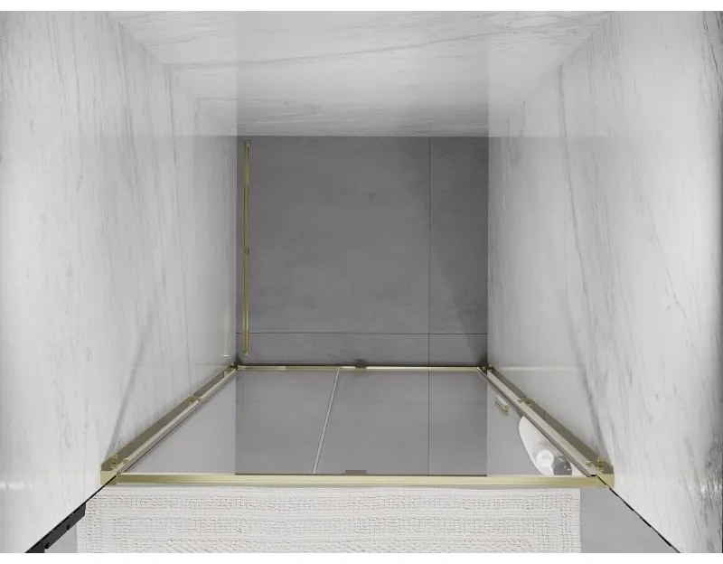 Mexen Exo, výklopné sprchové dvere 115 cm, číre sklo, zlatá, 819-115-000-50-00