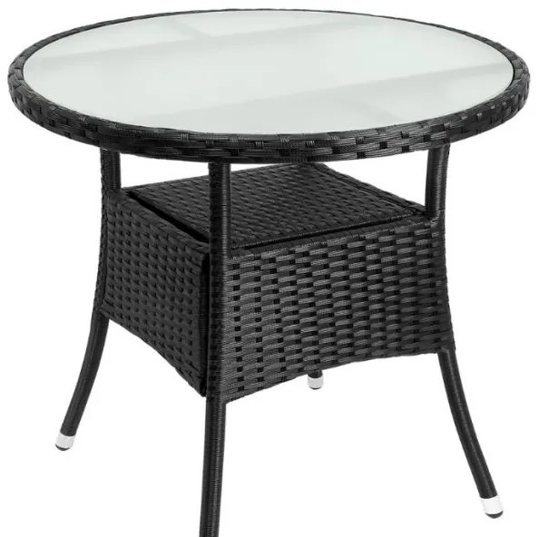 InternetovaZahrada - Záhradný ratanový stôl Ovál - 80 cm
