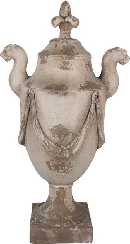 Béžová antik dekorácia s ornamentom ľalia Fleur-de-lis - 35*25*65 cm